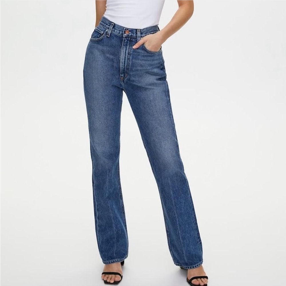 Agolde Vintage High Rise Flare Jeans in Absolute Medium Blue